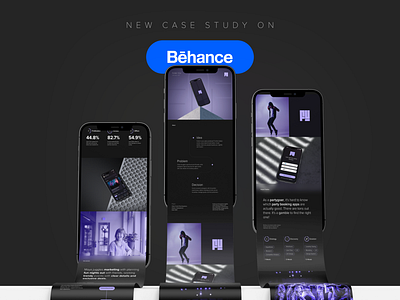 New Behance case study is out. Go and check. behance case study dark event party ui