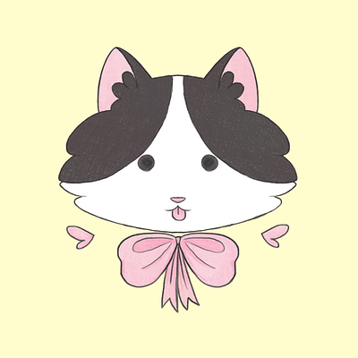 Wakko animal cat cute digital art drawing illustration kawaii kitten kitty pastel pet