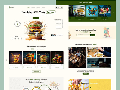 Food & Burger website branding burger app burger website burgerwebsite ecommercewebsite food website food website inspiration foodapp foodlandingpage rejoanrejuuix ui uidesign userinterface