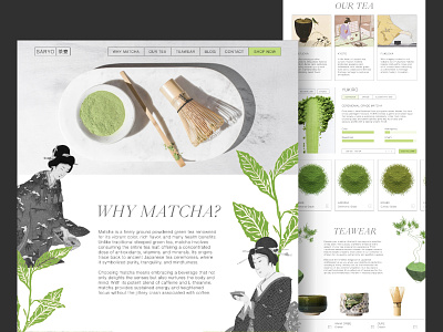 Landing Page Design | Matcha Store collage design design concept fireart graphic design landing page matcha ui ux web design website