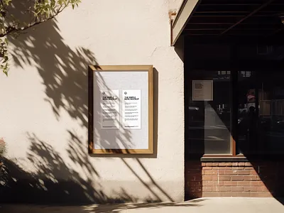 The Restaurant Menu Sign Mockup cafe exterior food branding food signage menu layout minimalist frame mockup outdoor mockup photoshop mockup psd art print scene restaurant branding restaurant mockup