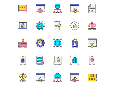 GDPR Privacy Icons free download free icons freebie gdpr icon design privacy vector icon