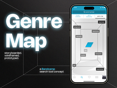 Genre Map - Bandcamp Search Tool bandcamp figma hifi lofi prototype rework ui ux wireframe