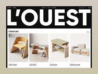 Website Design. Furniture L'OUEST bauhaus design e commerce furniture home page main page modern scandinavian shop store website