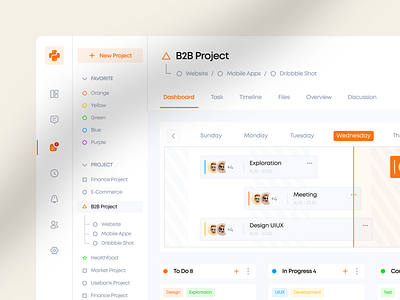 Project Management Dashboard app app design clean dashboard light modern platform design product design project management saas tech uiux design