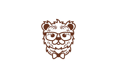 Nerd Bear Logo bear branding design glasses graphic design logo minimalistic playful smart vector