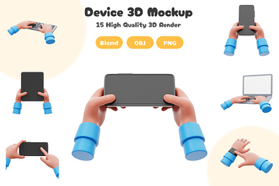 Hand Device 3D Mockup 3d 3d artwork 3d icon 3d mockup 3d render blender blender 3d design device illustration mobile phone mockup render rendering smartphone