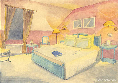 a cozy room illustration novelillustration watercolour