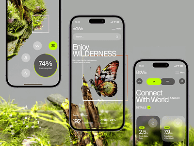 Bio World - Mobile app concept 3d climate eartth eco environment green landing mobileapp mockup motion nature protection tablet ui uitips uitutorial uiuxsupply ux world