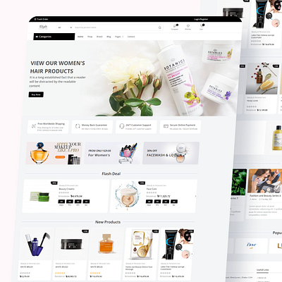 Cosmetics e-commerce website UI design branding cosmetics website illustration ui ui ux user interface web design webdesign website design