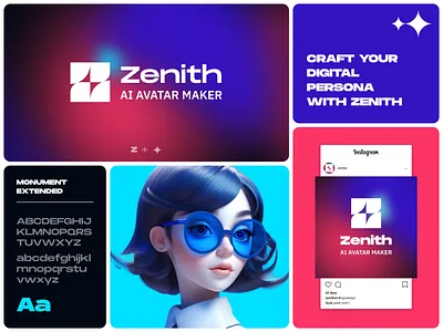 Zenith-AI aiavatars aienhanced avatarcommunity avatarcreation branding design designtrends digitalartistry digitalidentity expressyourself gradient graphic design illustration logo moderndesign techempowerment visualidentity zenithai