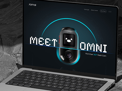 Meet Omni, First-Ever 360° Dash-Cam branding dash cam home monitoring product design security cam security camera smart home control typography ui wireless security
