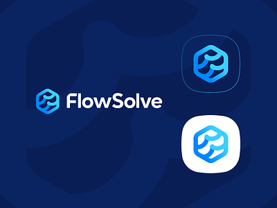 Modern Logo for Flowsolve abstract logo bitcoin blockchain branding crypto custom logo design icon logo logo design logo designer logodesign logotype mining modern logo symbol water wave waves web3