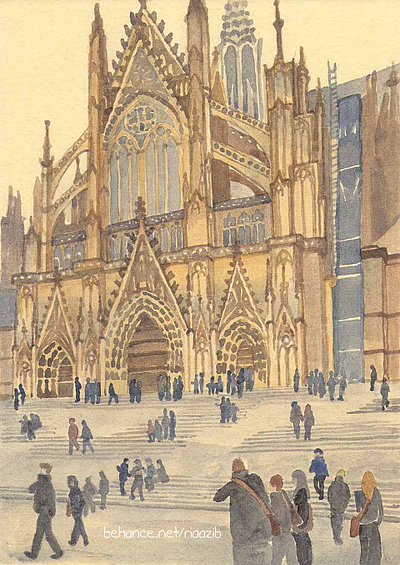 Cologne Cathedral illustration noveliilustration watercolour