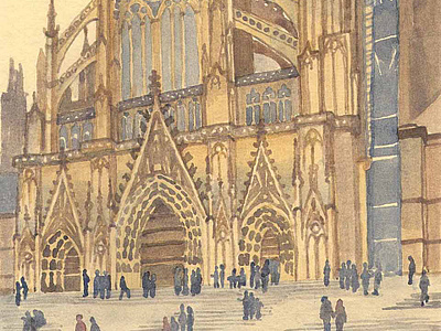 Cologne Cathedral illustration noveliilustration watercolour