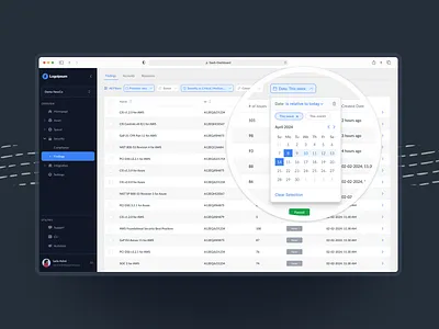 Advanced Dashboard Filters b2b chart dashboard data table dropdown filter filters profile saas sidebar table ui