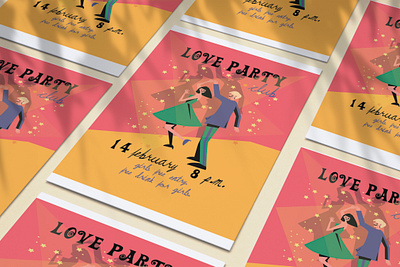 Flaer Love party branding caple dance dancing graphic design logo love party poster vintagcaple