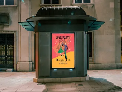 Poster Love party branding caple dance dancing graphic design logo love party vintage