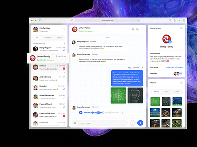Chat - Message Dashboard bashboard design chat message dashboard chat app ui