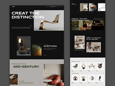 The landing page of the furniture brand. branding design dev develop landing page twolinecode ui ux web web design