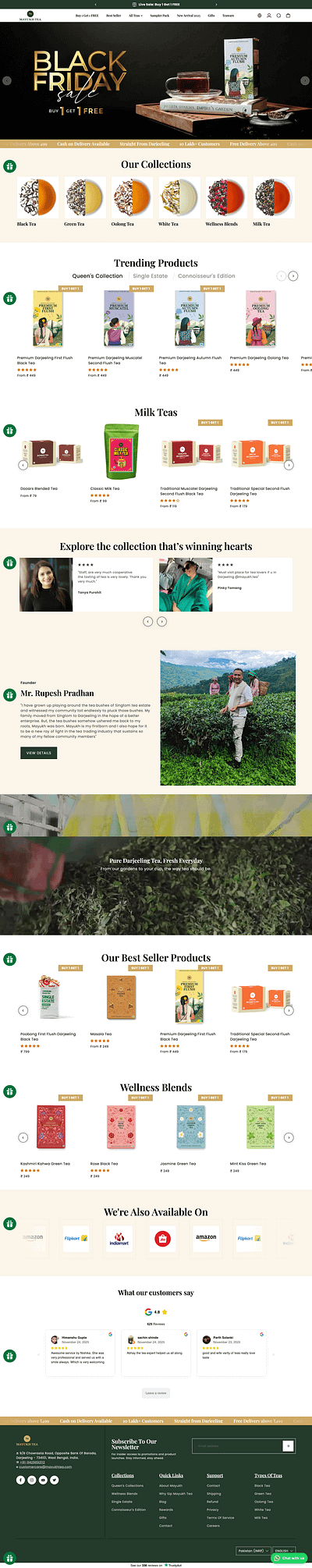 Premium Tea Brand Shopify Website development - Mayukh Tea shopify shopify developer shopify store shopify website tea brand website