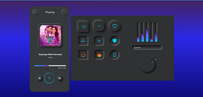 Music Player 3d design equalizer graphic design music music player neumorphic song ui