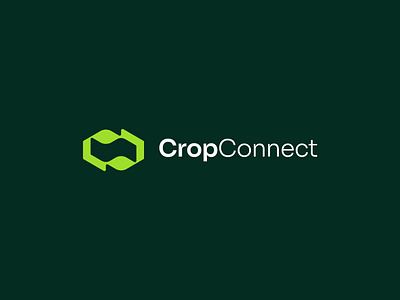 Crop Connect Logo abstract agriculture brand company connect leaf logo logo design modern nature plant technology
