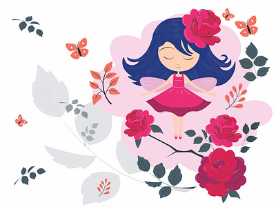 Development of the character - princess Rose character graphic design illustration vector