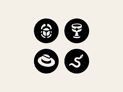 Icons for Cinematic Action RPG action black board bug cup dice exploration game god grail hat history holly icon logo rpg scarab serpent snake symbol