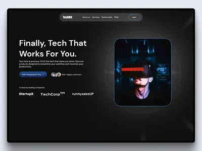 TechBit: Tech sales company Hero section ai design graphic design hero section illustration image product design sales startup tech ui ux website