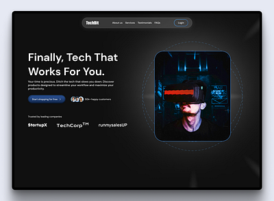 TechBit: Tech sales company Hero section ai design graphic design hero section illustration image product design sales startup tech ui ux website