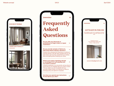 Mobile website design branding curtains design graphic design landing landing page minimalism mobile mobile website online store store ui user interface ux web web design website