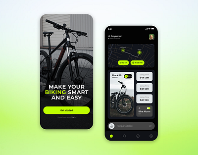 Smart Bicycle App bicycle app daily challange ui