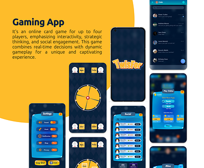 Twisfor: Gaming App- UI Design card game design game gameapp ui