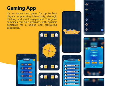 Twisfor: Gaming App- UI Design card game design game gameapp ui