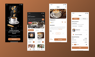 Coffee Day UI Design ( Mobile Application) app branding design typography ui ux