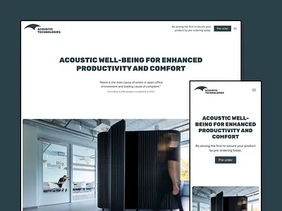 Acoustic Technologies - Website blog cards clean framer furniture homepage pre order product subtle waitlist web design website