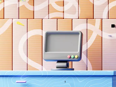 Playful 3D Workspace Animation 3d animation blender colorful desk illustration monitor scene sound workspace