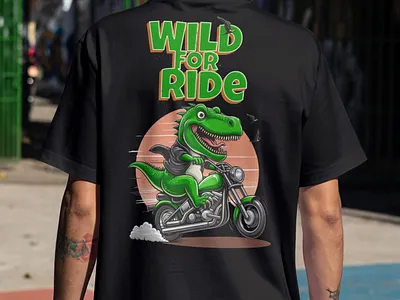 Dinasaur Riding a bike Vector Graphic design graphic design illustration t shirt design t shirt graphics vector