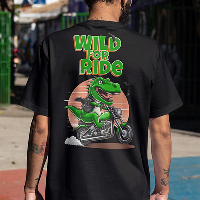 Dinasaur Riding a bike Vector Graphic design graphic design illustration t shirt design t shirt graphics vector