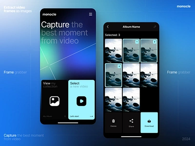Monocle | Frame grabber app capture download frame grabber gradient photo share