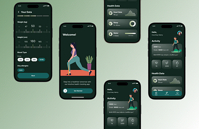 Fitness Tracker App UI/UX Design appdesign booking design hiredesigner metafic ui ux website