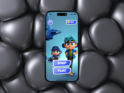 Mobile Game "Runner" branding design game graphic design illustration interface landing page levels mobile primary page runner settings ui ux vector