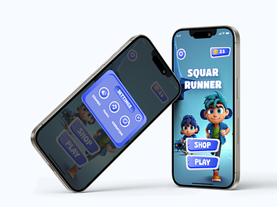 Mobile Game interface branding design game graphic design illustration interface landing page levels mobile primary page runner settings ui ux vector