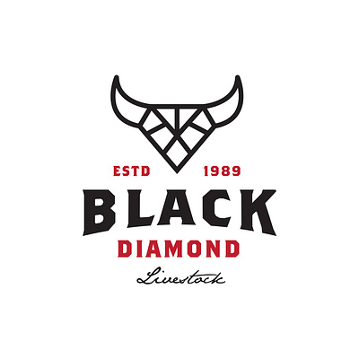 Black Diamond Cattle beef buffalo bull cattle cow farm jewelry line livestock logo meat ranch symbol