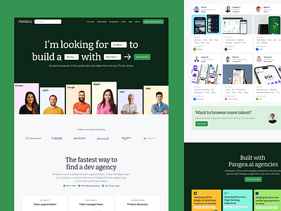 Pangea - The world's best development agencies in one place agency ai booking design system development freelancers job landingpage search signup talent ui ux web website