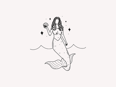 Mermaid brand design graphic design illustration logo design logo designer mermaid branding mermaid drawing mermaid illustration mermaid tattoo tattoo design tattoo inspiration