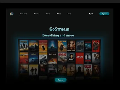 GoStream - streaming platform animation app branding design figma graphic design illustration illustrator logo logo design motion graphics typography ui ux vector web web design website