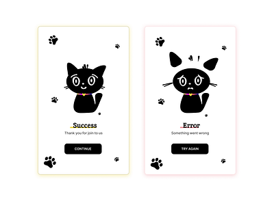 Flash Message design with cat app design illustration ui ux