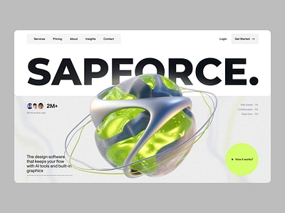 Sapforce - AI SaaS Website Web Design 3d website agency website ai website cool website corporate website creative website cyber security website digital agency digital marketing website it company website marketing website modern website saas template saas website small business website web design web design inspiration web interface design web ui website banner